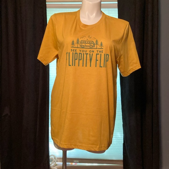 Bella+Canvas “See You On The Flippity Flip” warm yellow soft t-shirt size XL - Picture 1 of 5
